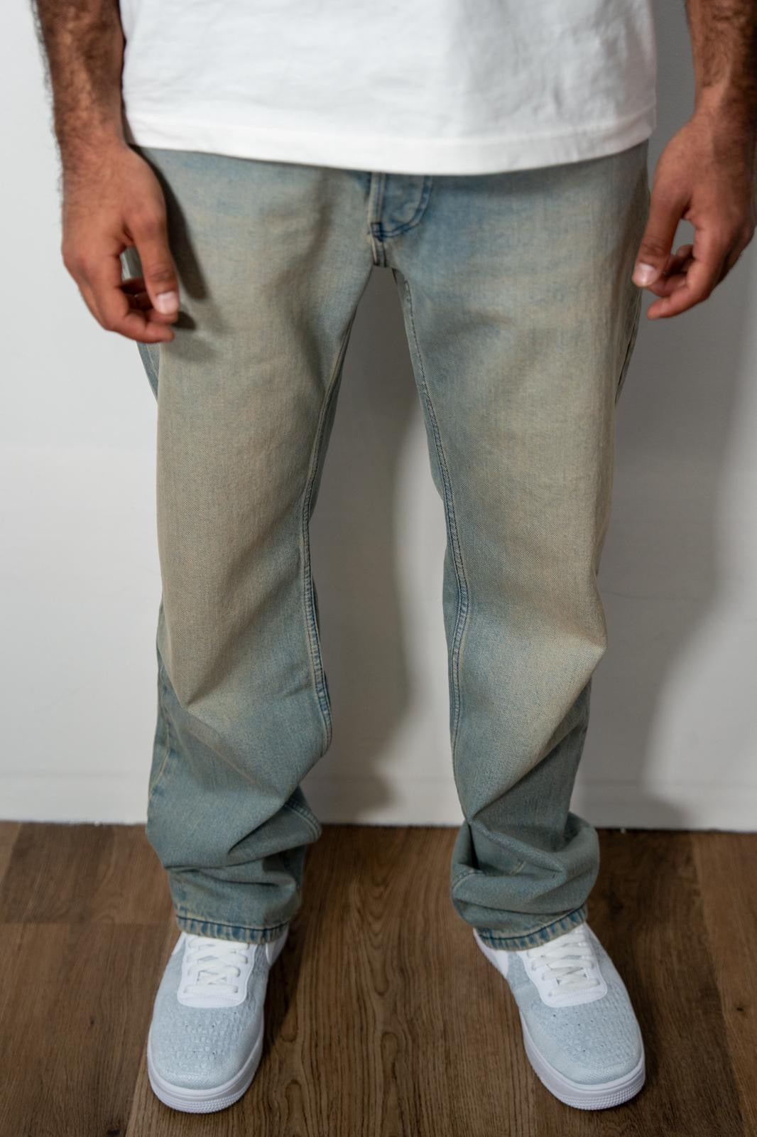 Jean regular bleu délavé