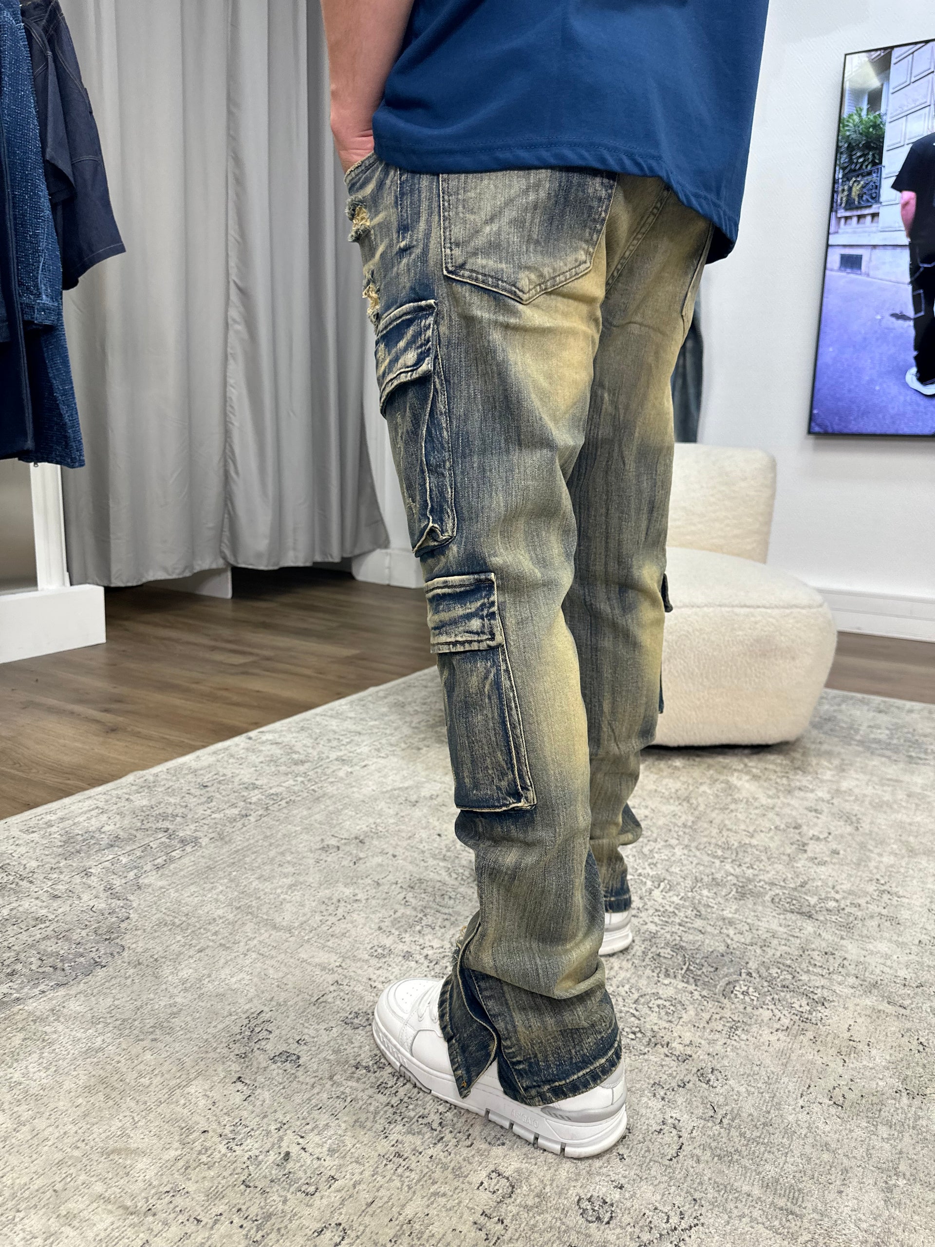 Blue cargo jeans