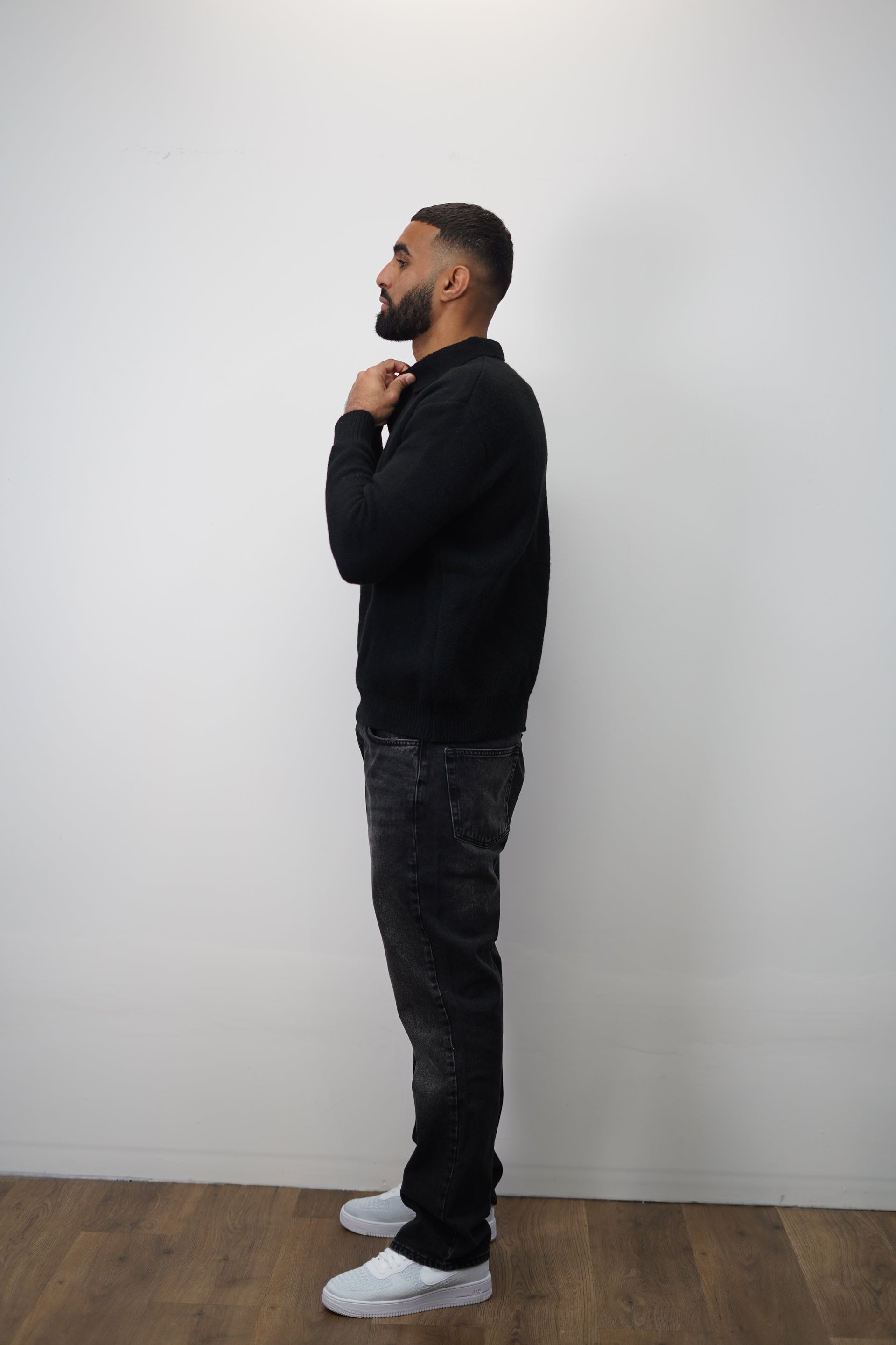 Polo manche longue en laine