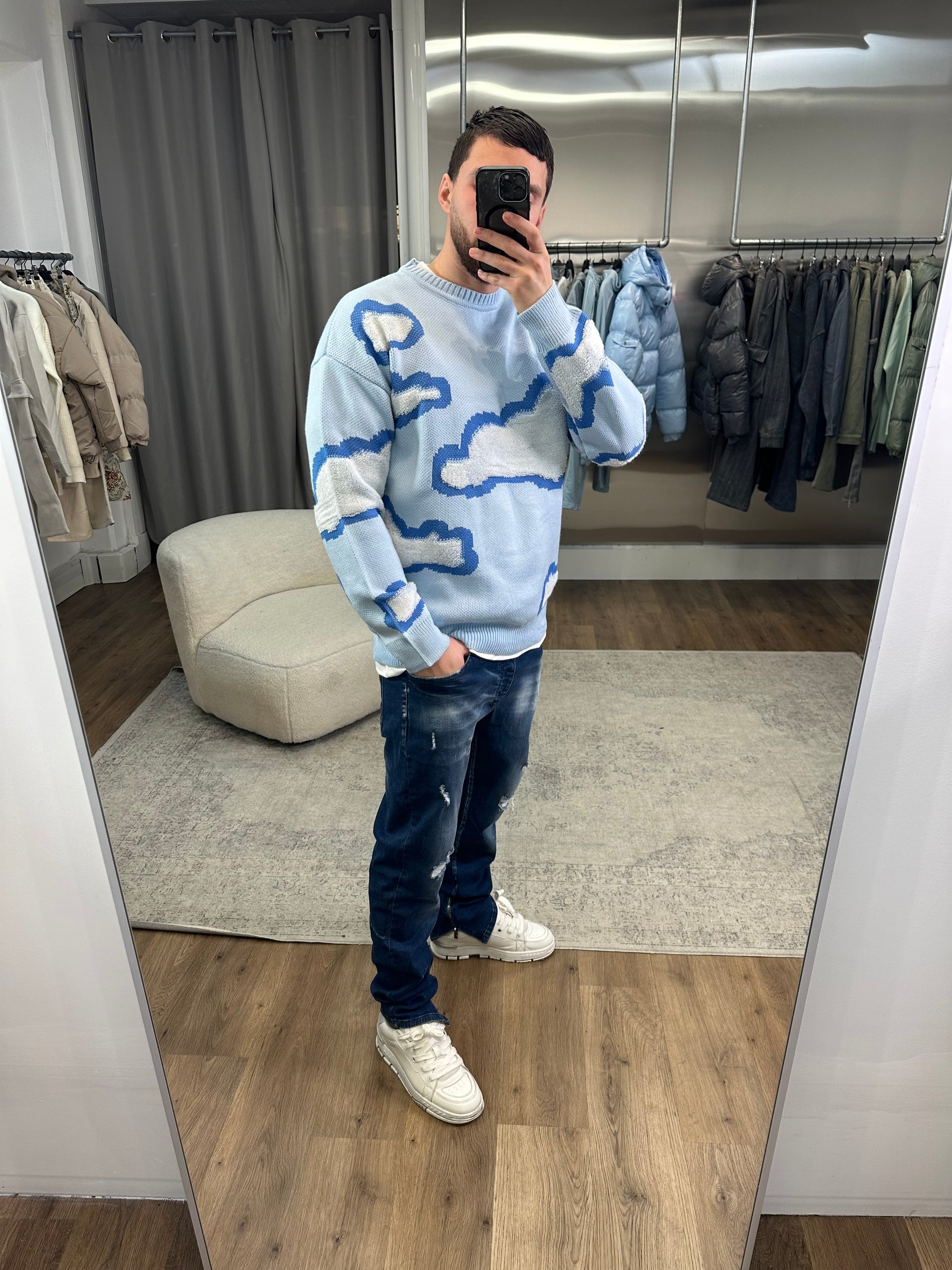 Pull CLOUD bleu