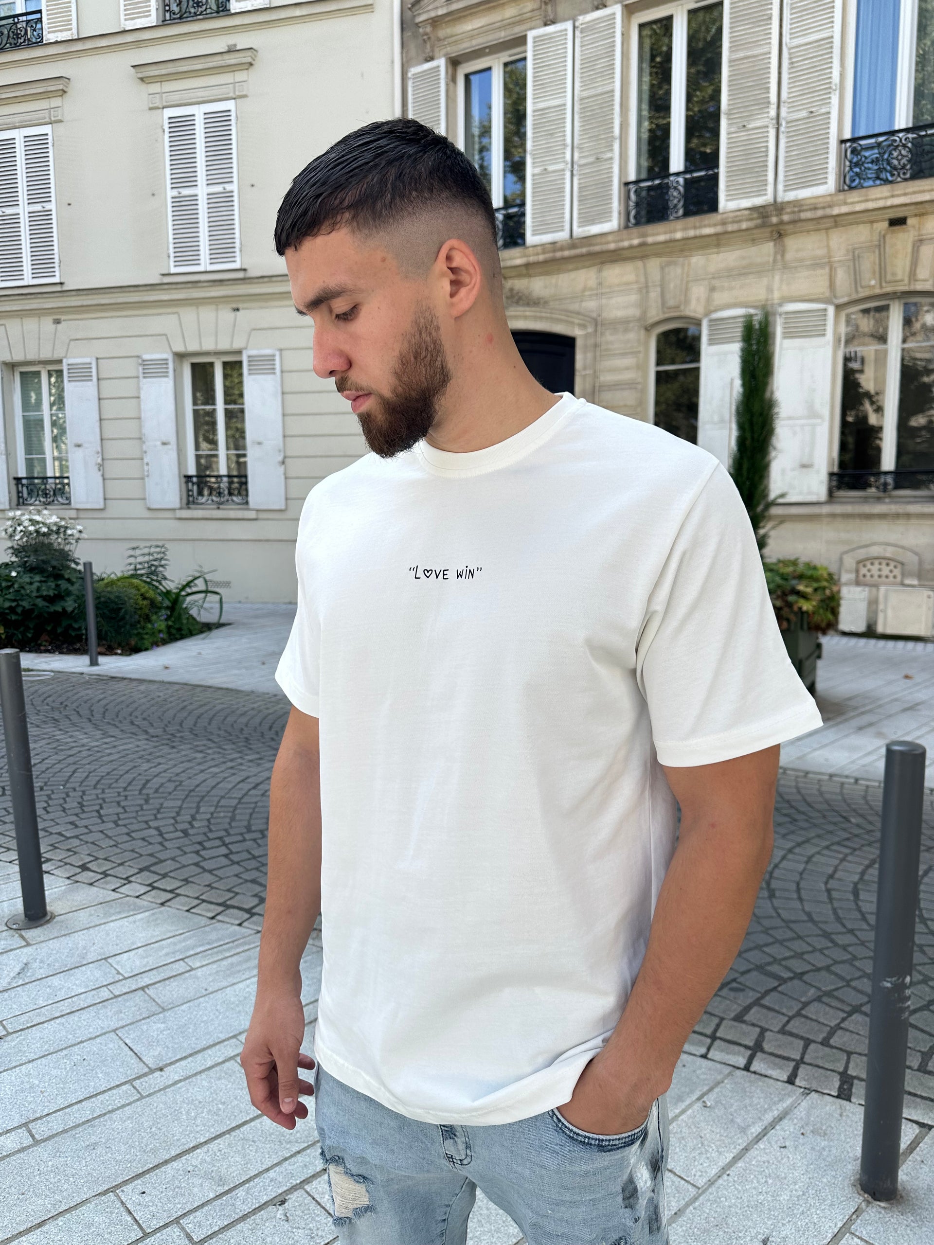 White WIN T-shirt