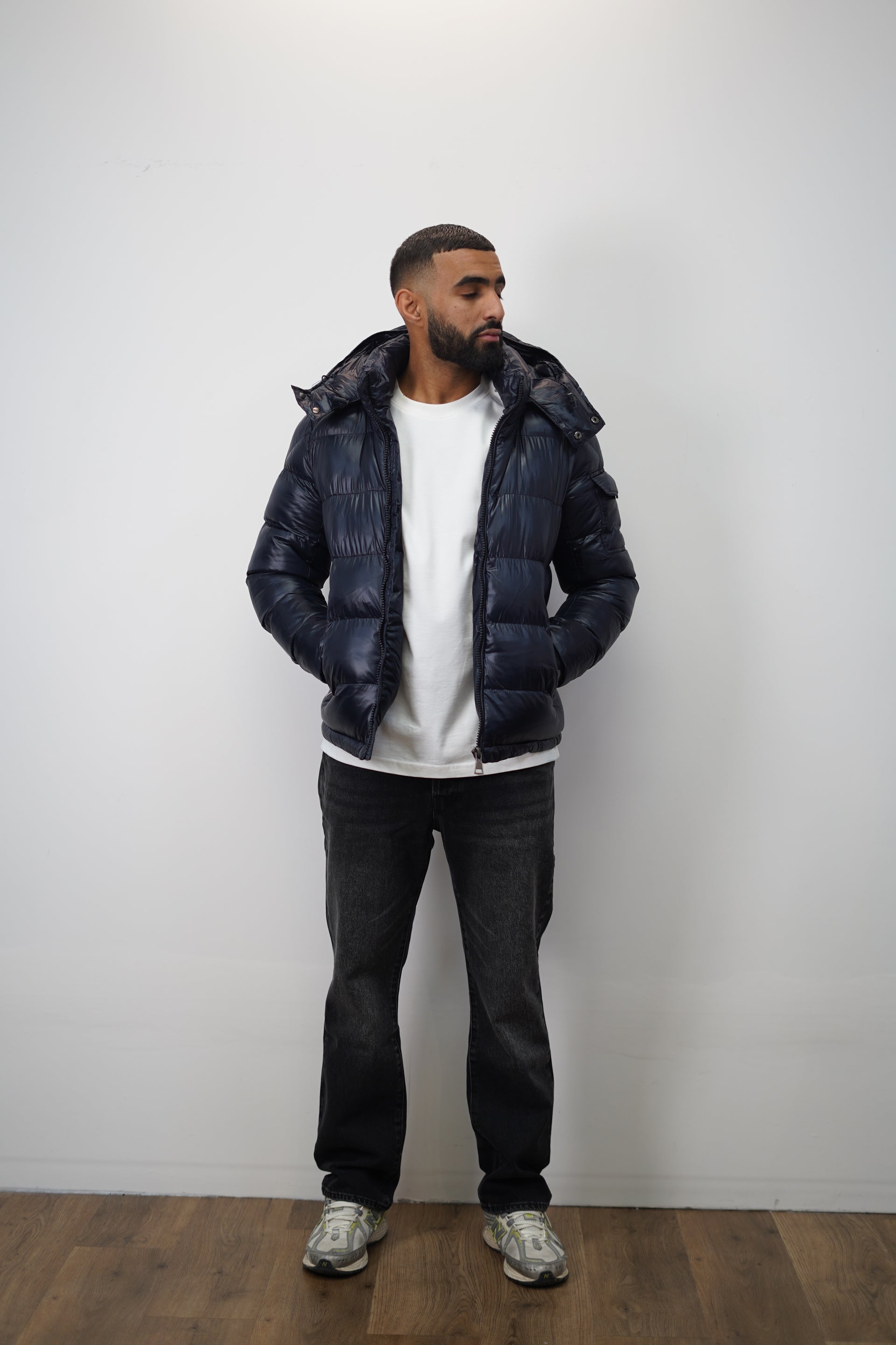 Doudoune brillante  bleu marine