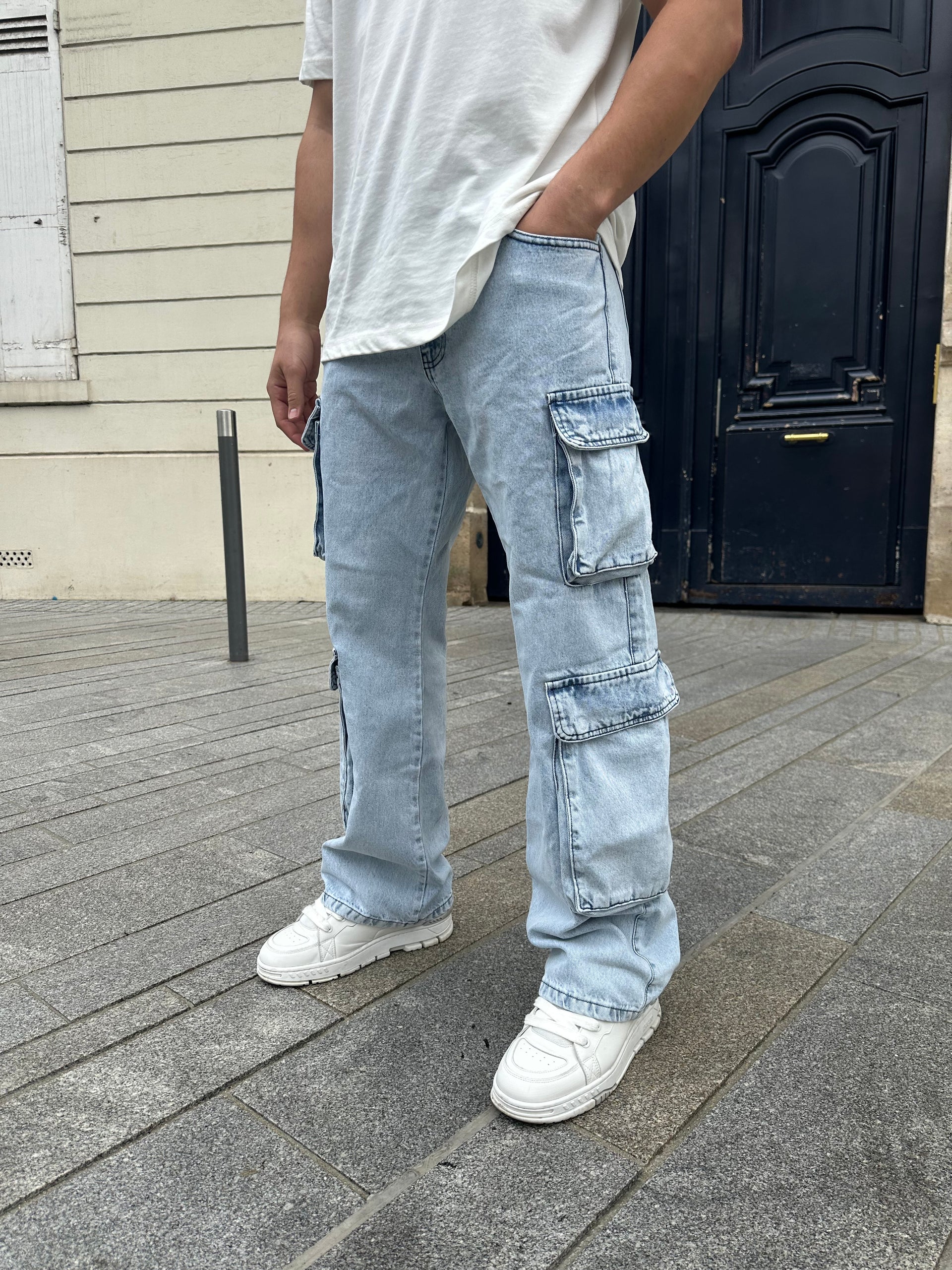 Jean baggy bleu