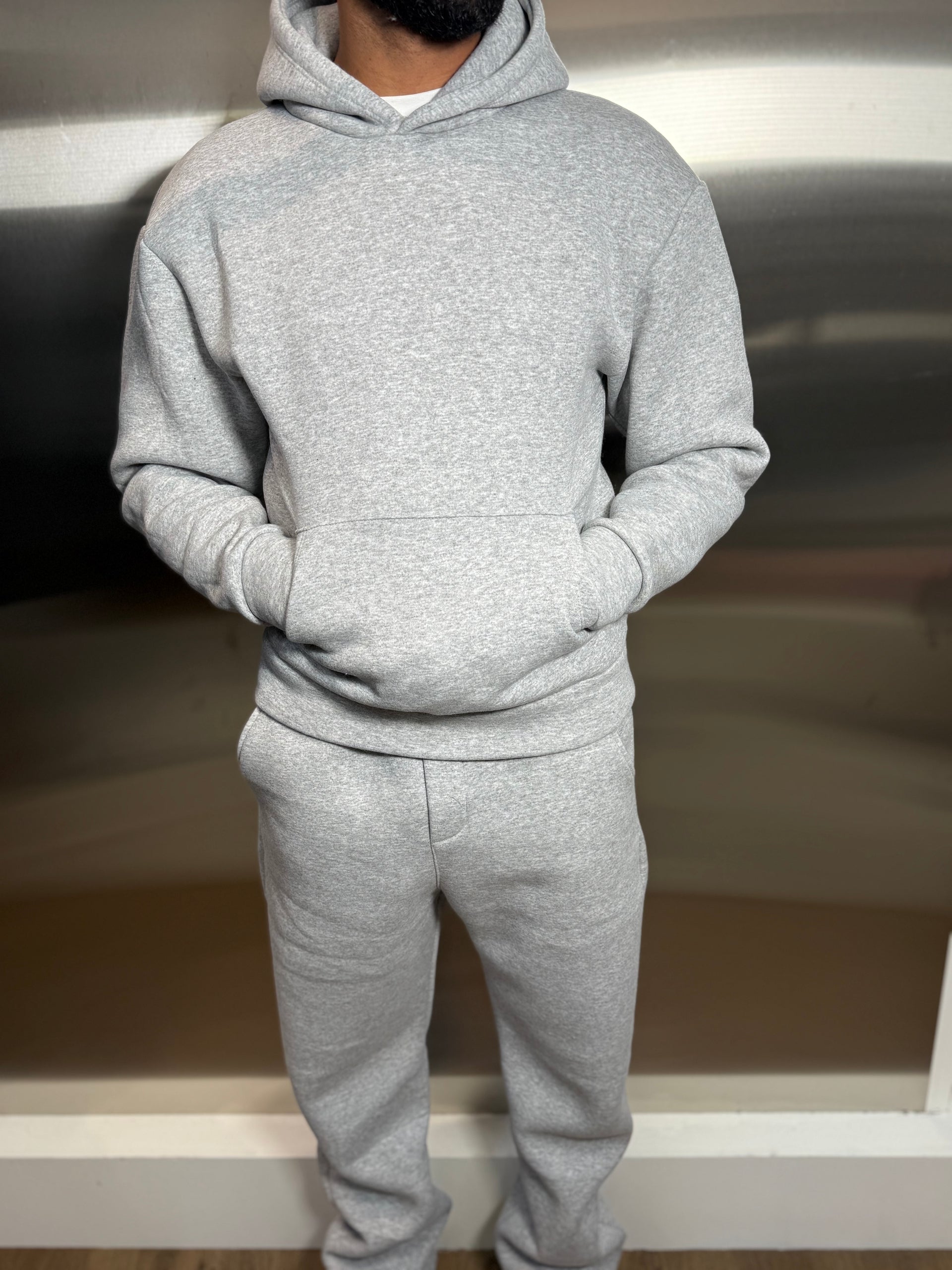 Ensemble pull capuche gris