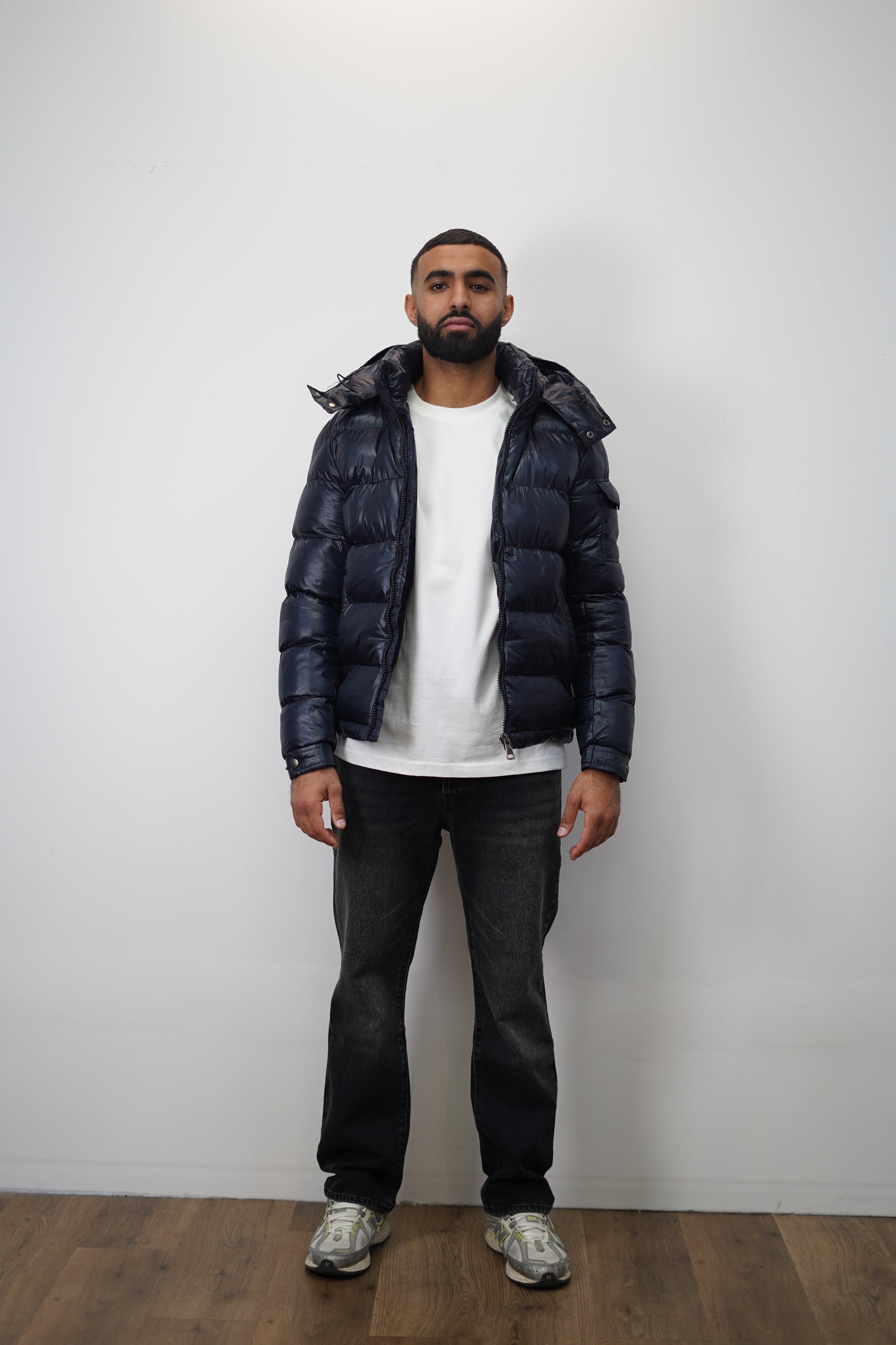 Doudoune brillante  bleu marine