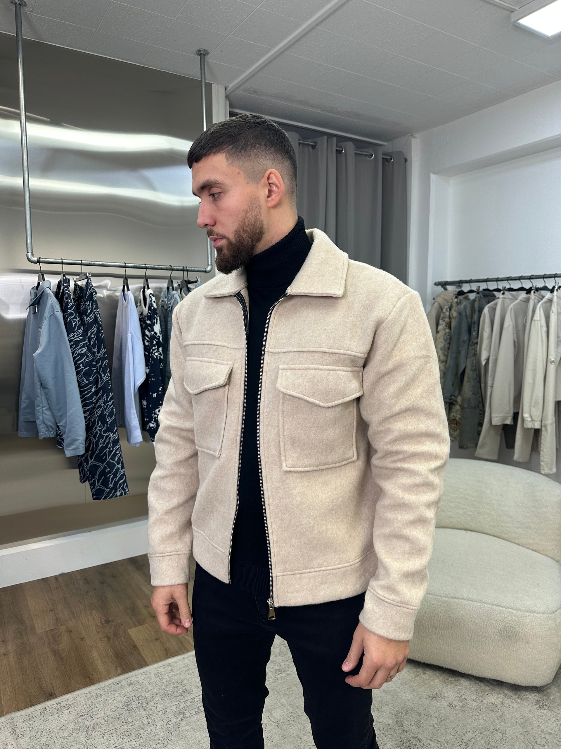 Veste à poches beige