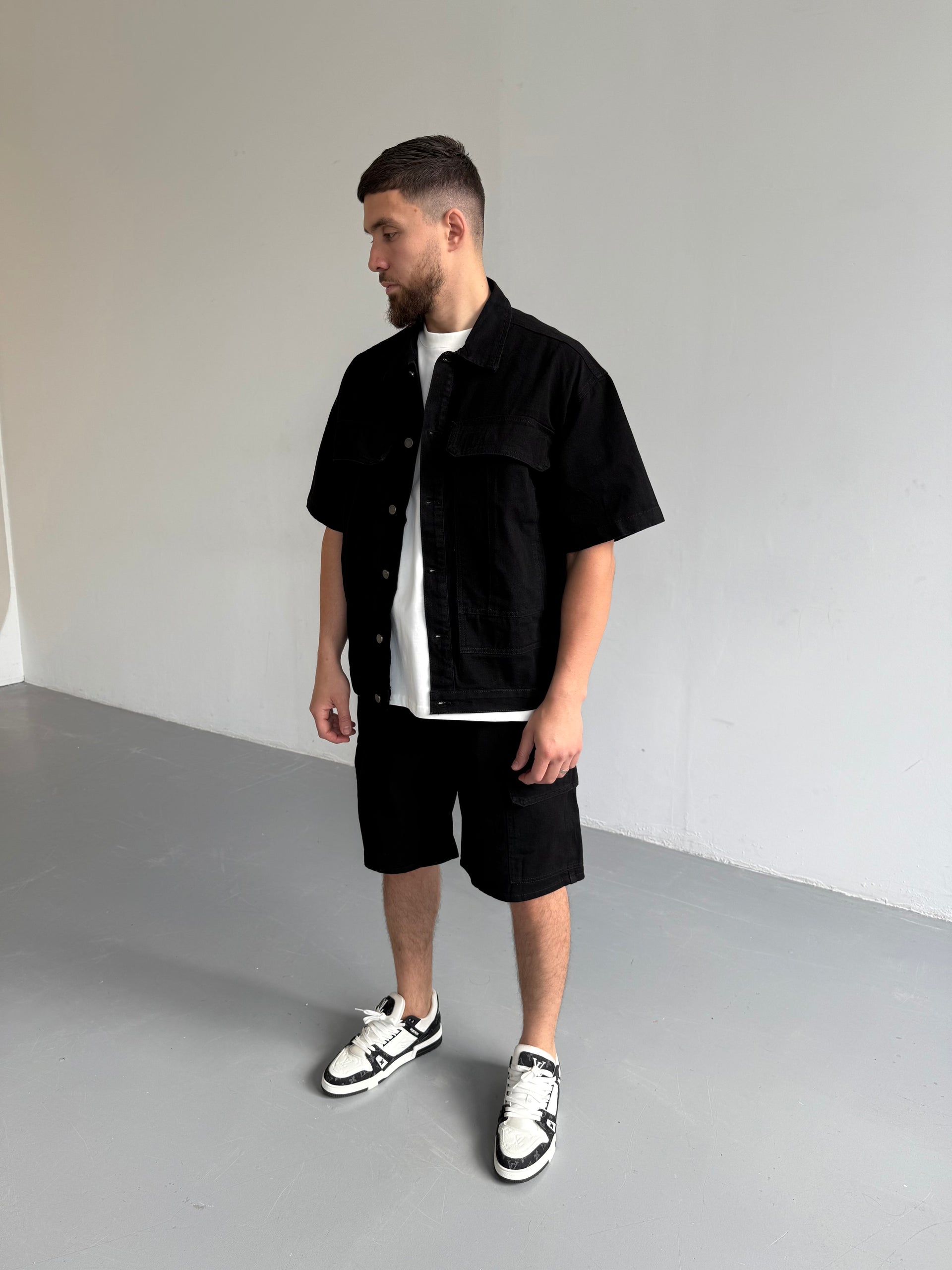 Ensemble short en jean noir