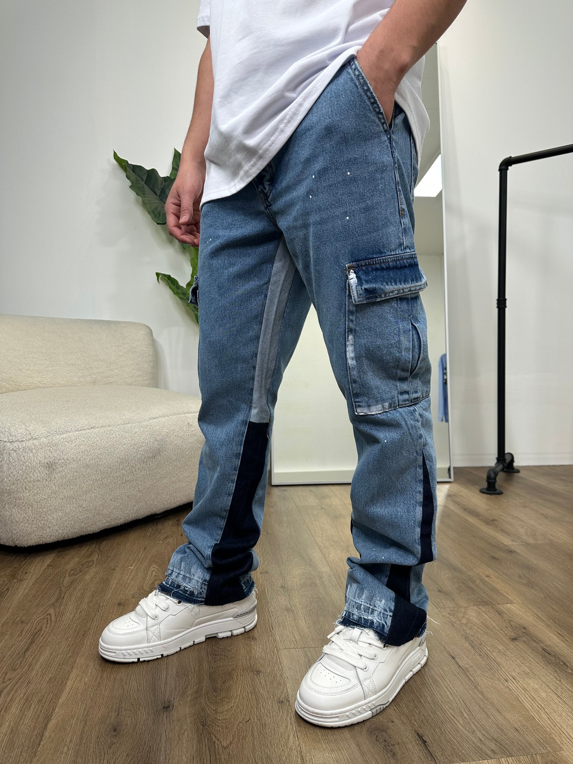 Blue cargo jeans