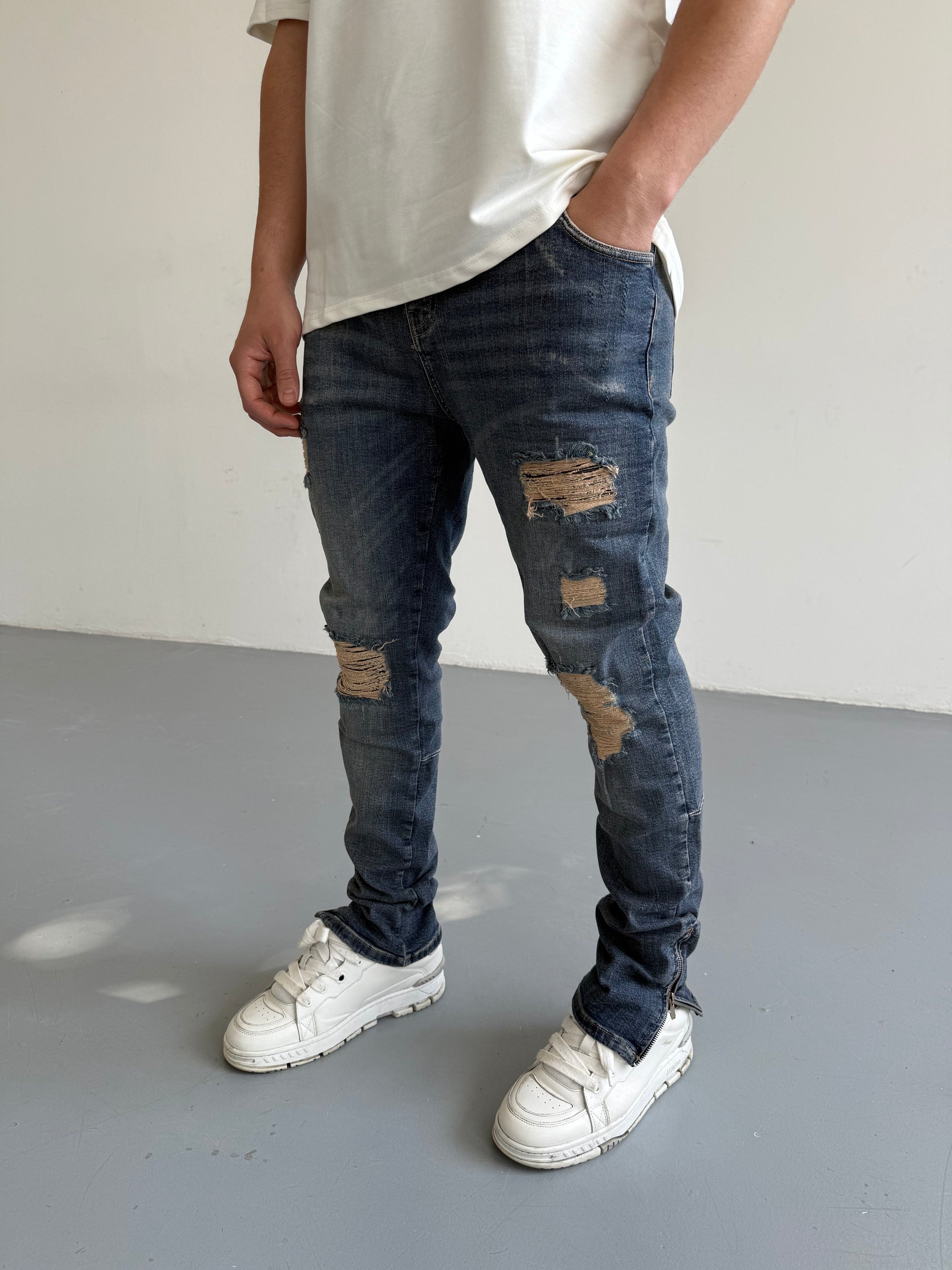 Jean zippé bleu LL46-7