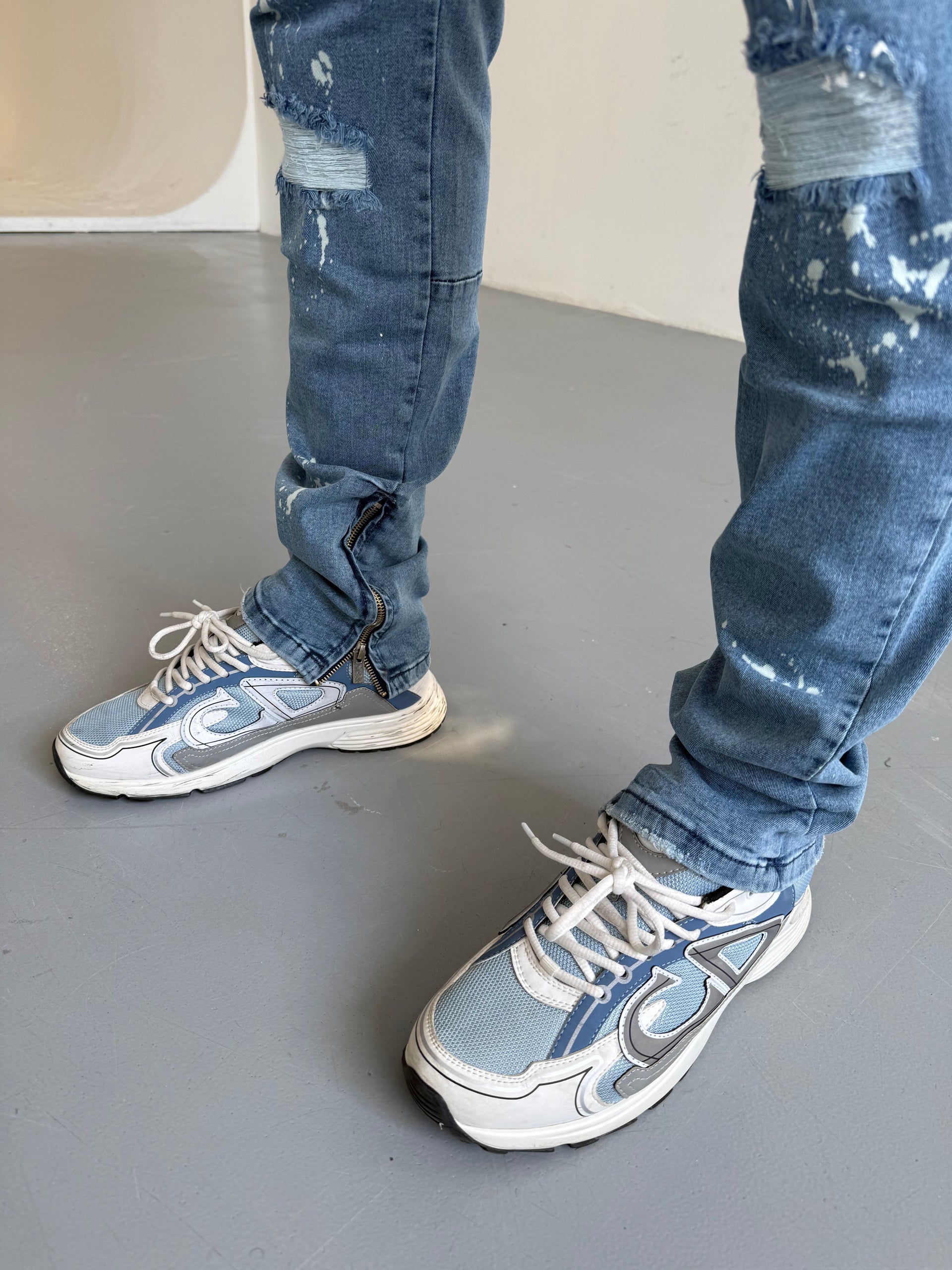 Jean zippé bleu LL143