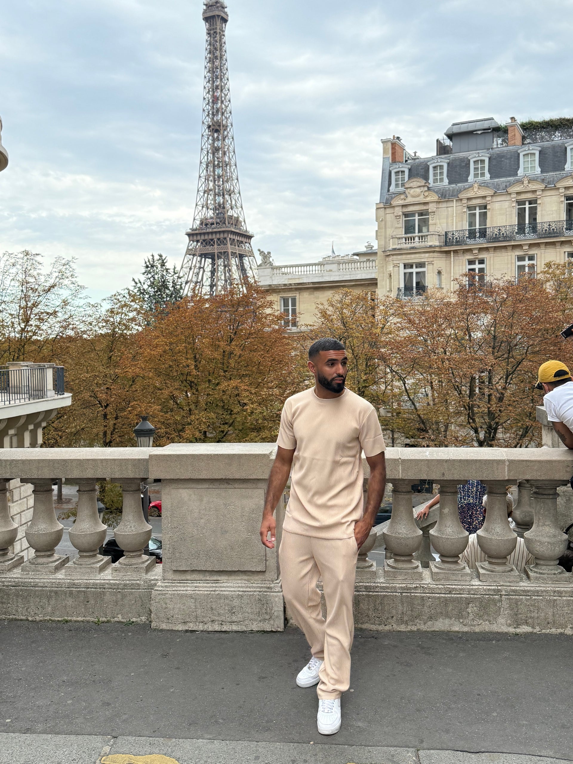 Ensemble plissé beige