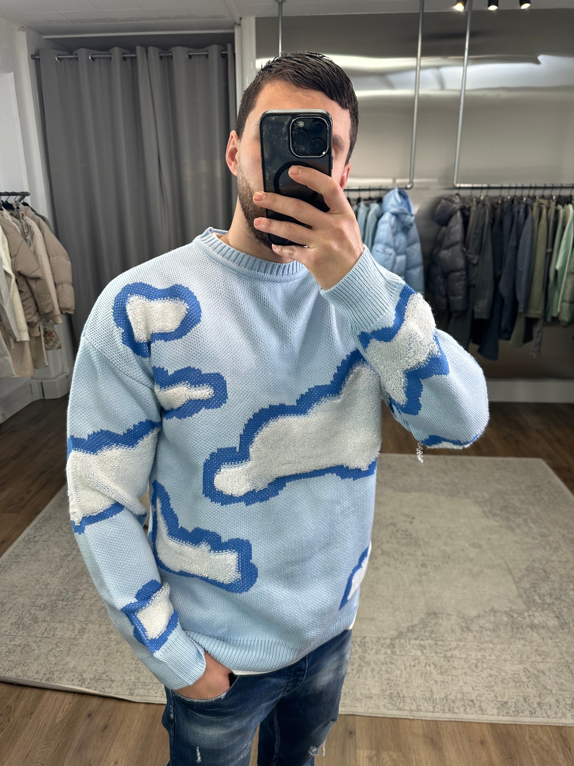 Pull CLOUD bleu