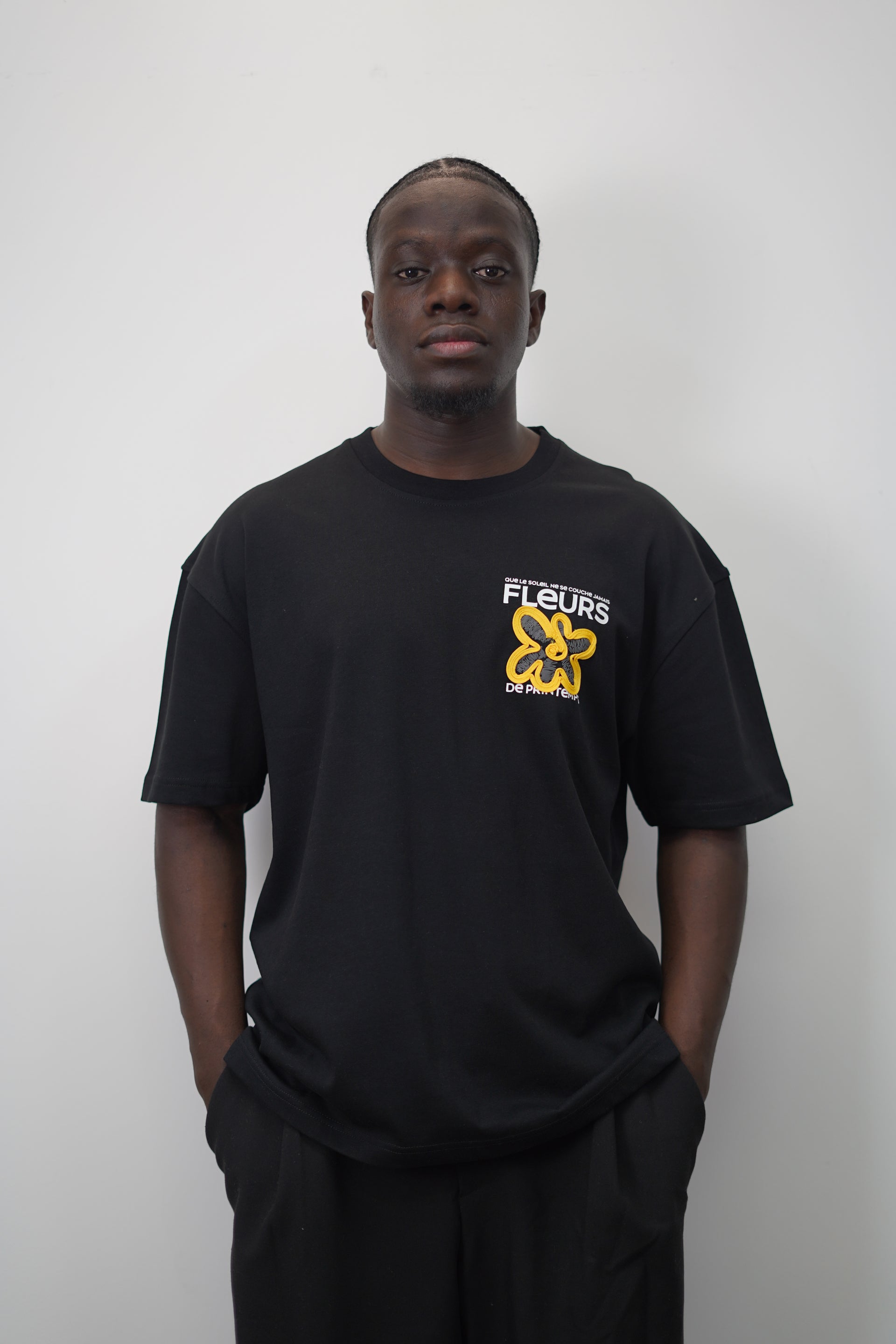 T-shirt Fleur de printemps Noir