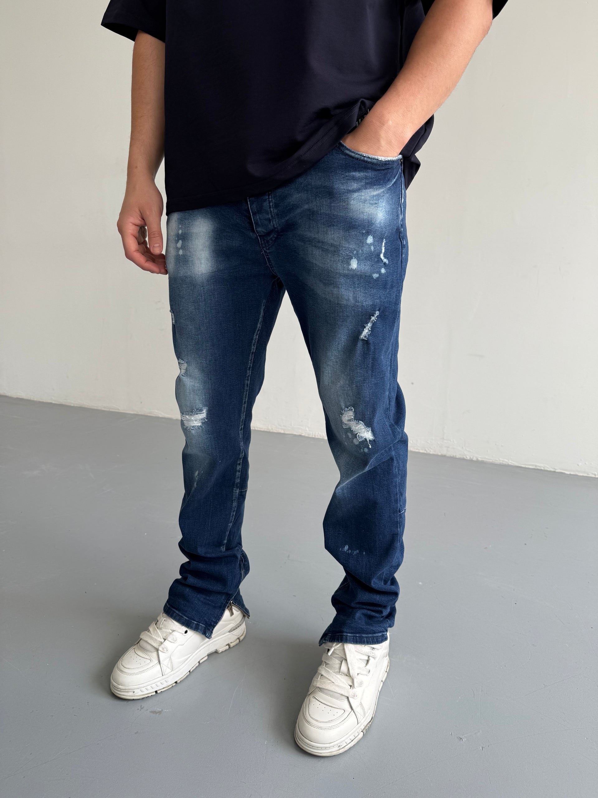Jean zippé bleu LL315