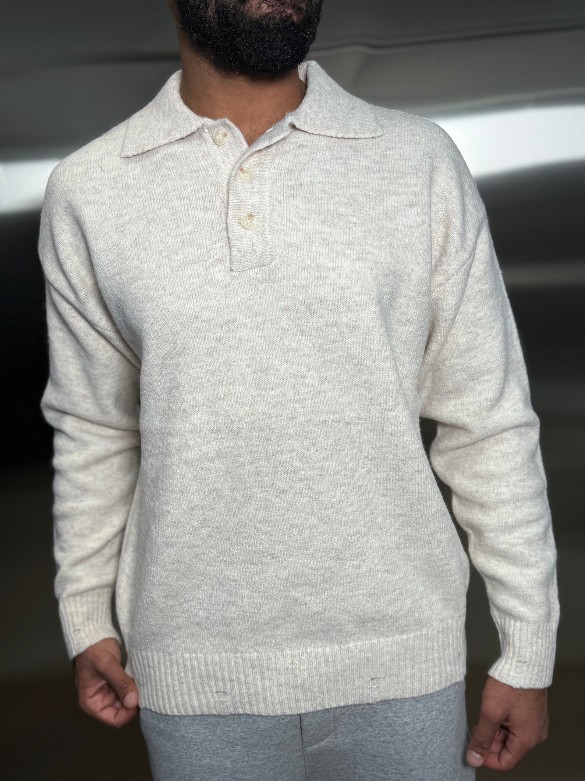 Pull en laine crème