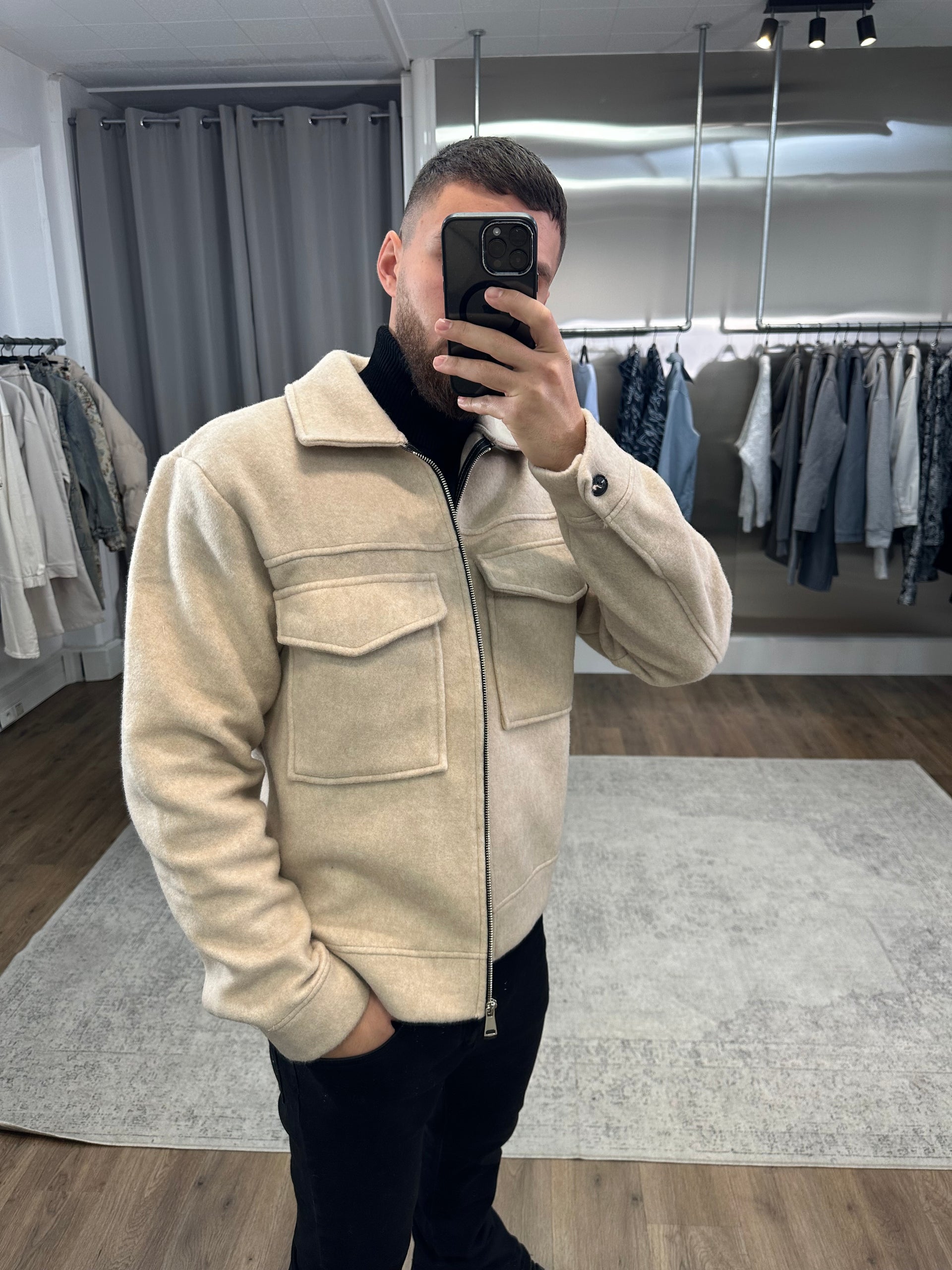 Veste à poches beige