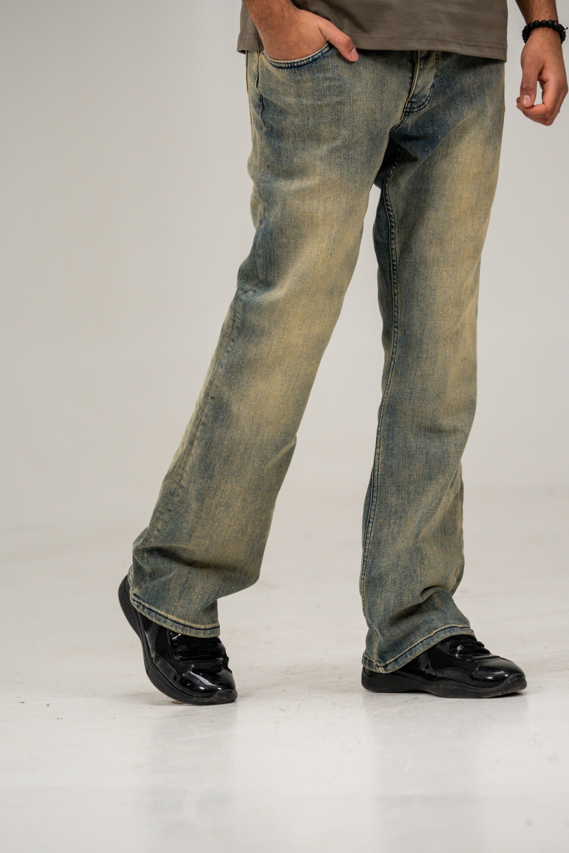 Jean regular bleu délavé