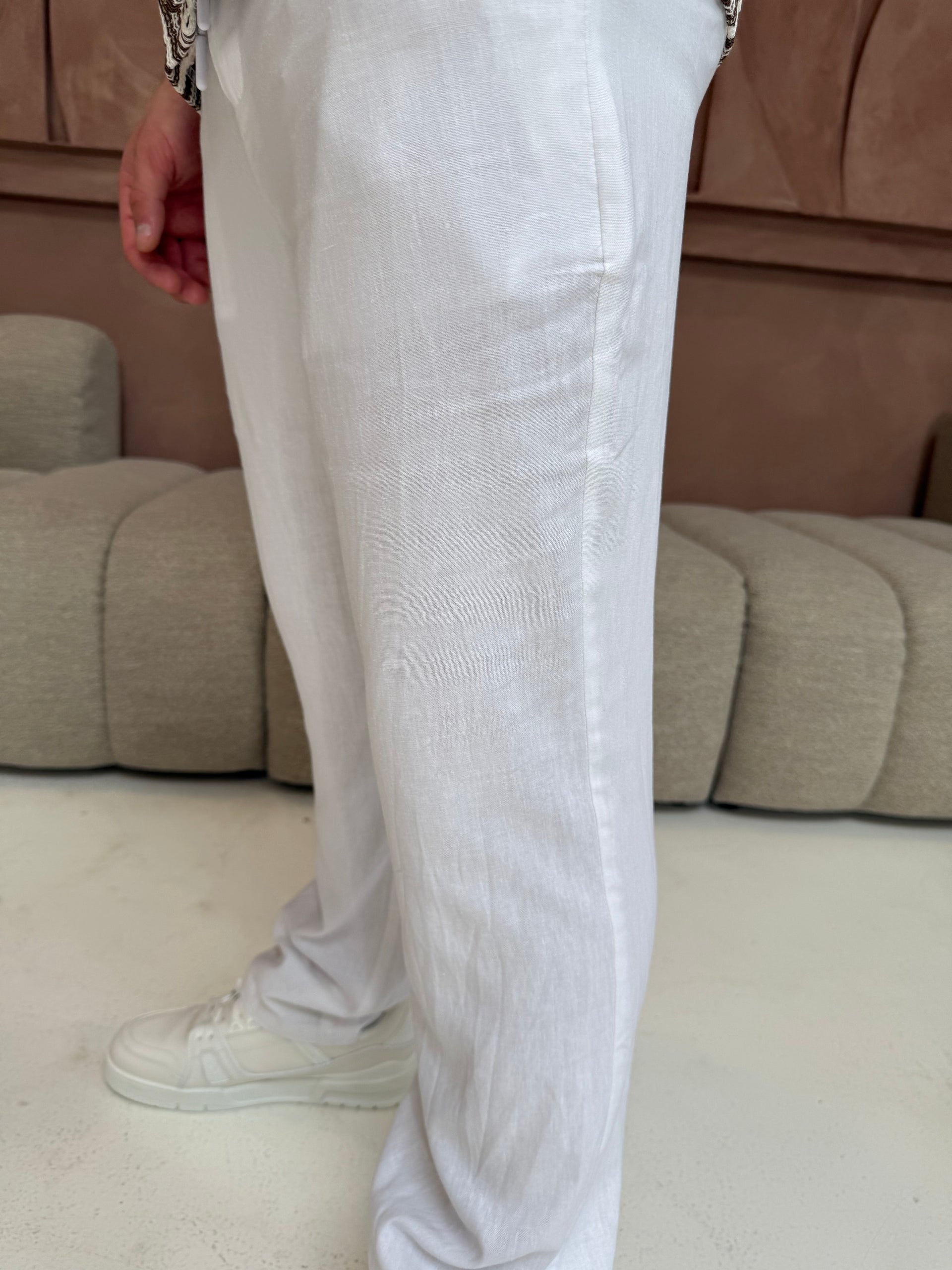 Pantalon en lin blanc