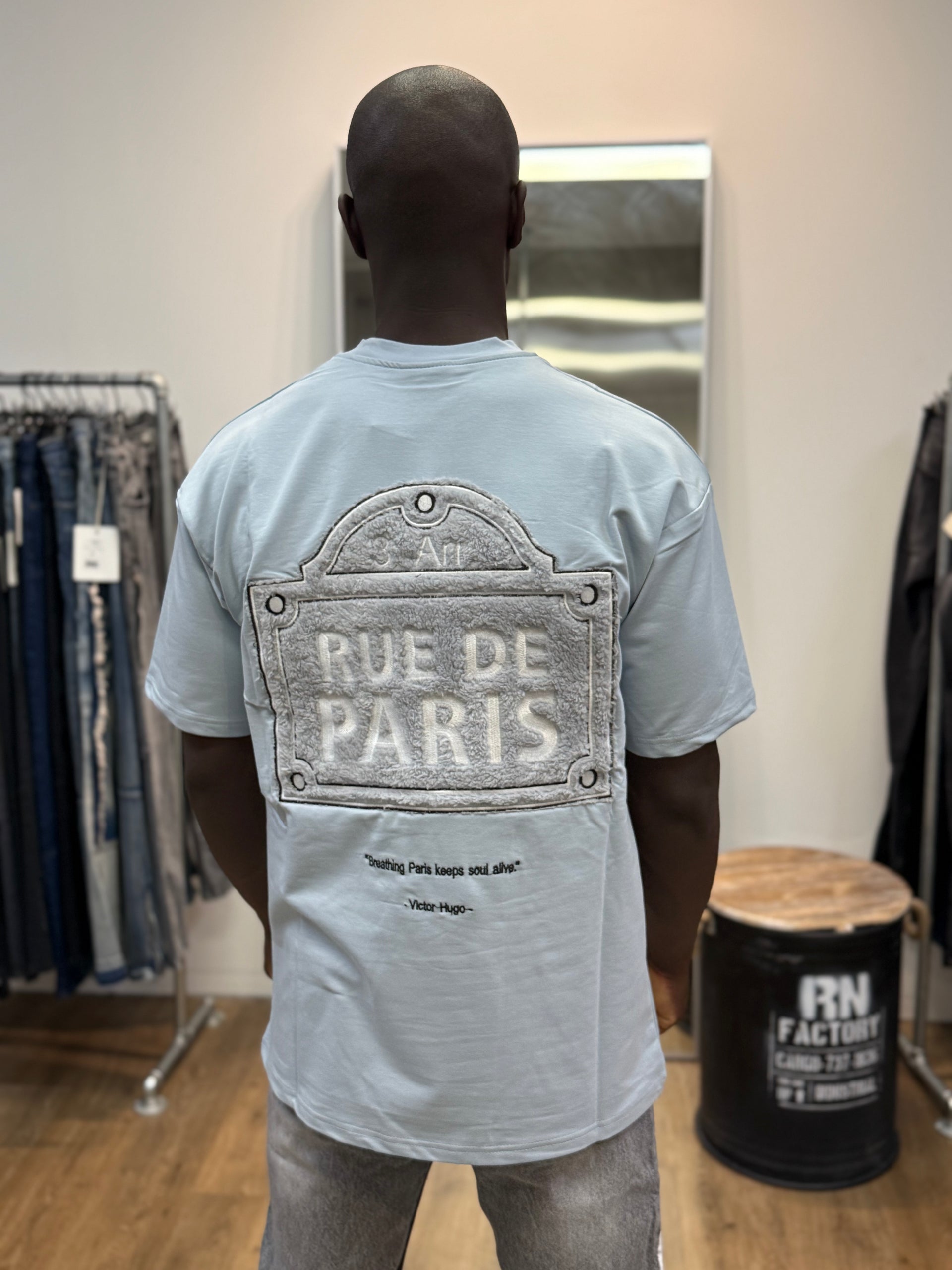 T-shirt rue de Paris bleu