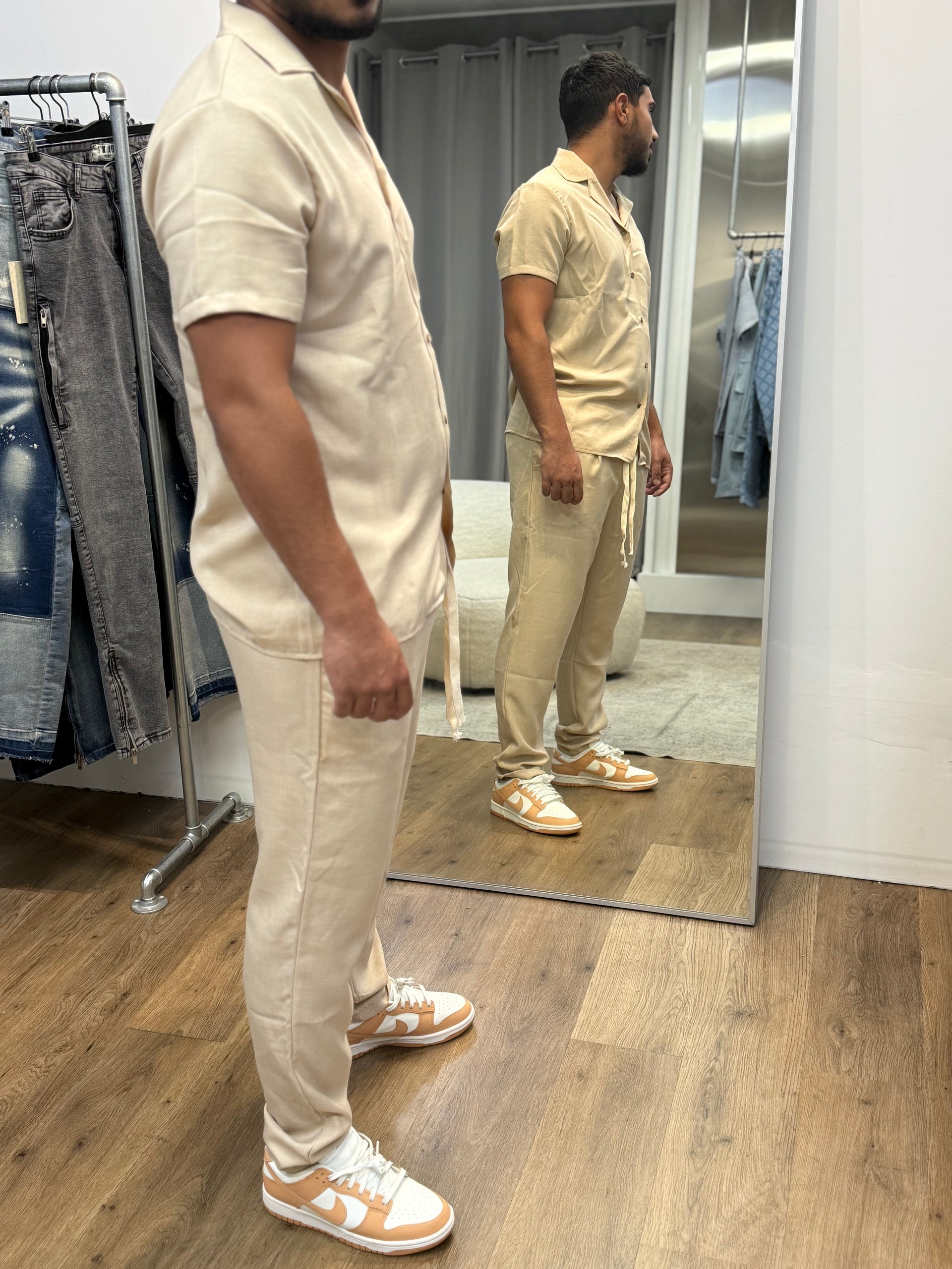 Ensemble lin beige